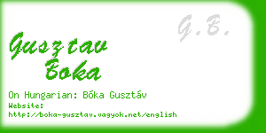 gusztav boka business card
